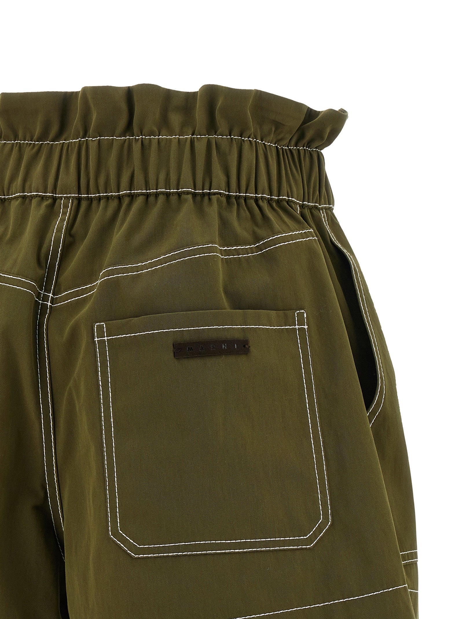 Marni Bicolor Cotton Bermuda Shorts