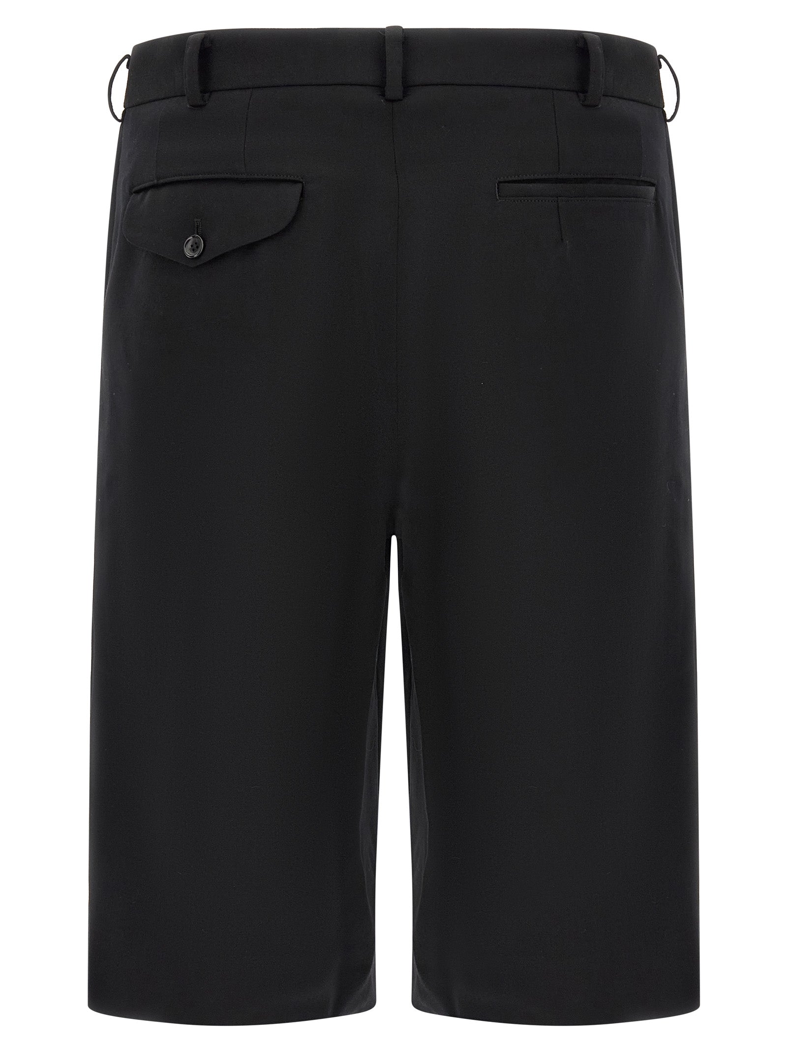 Comme Des Garçons Black Wool Bermuda Shorts