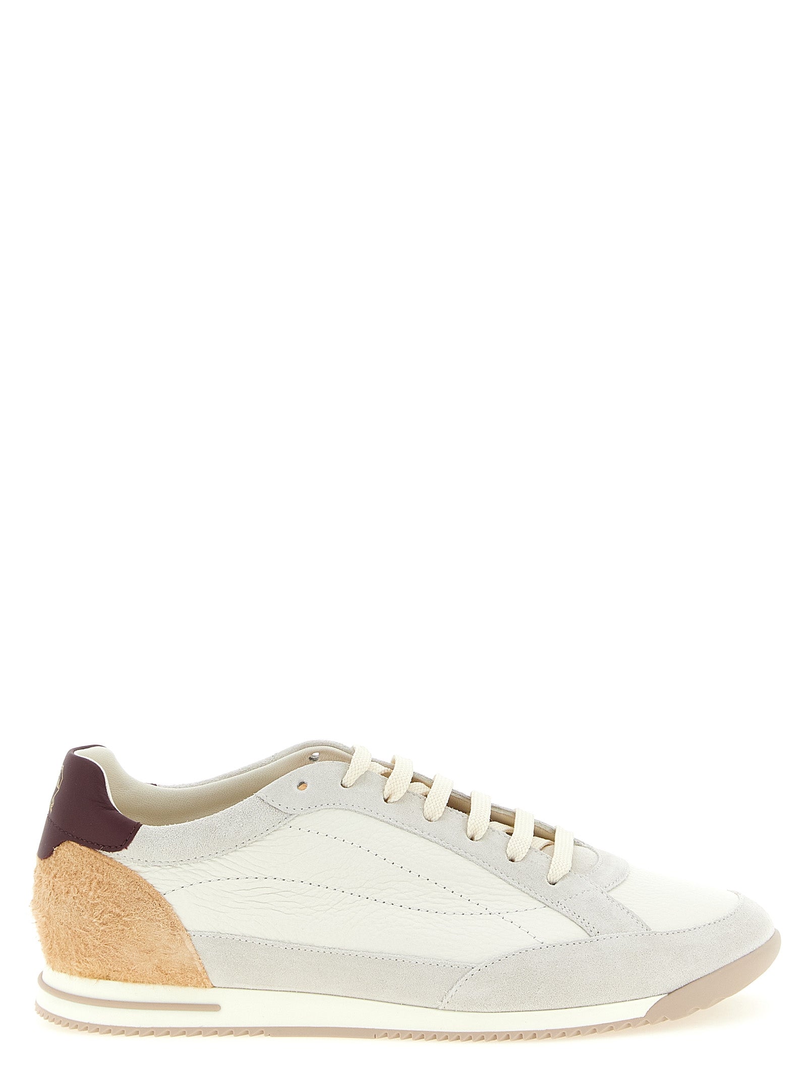 Brunello Cucinelli Beige Nubuc Leather Low Top Sneakers