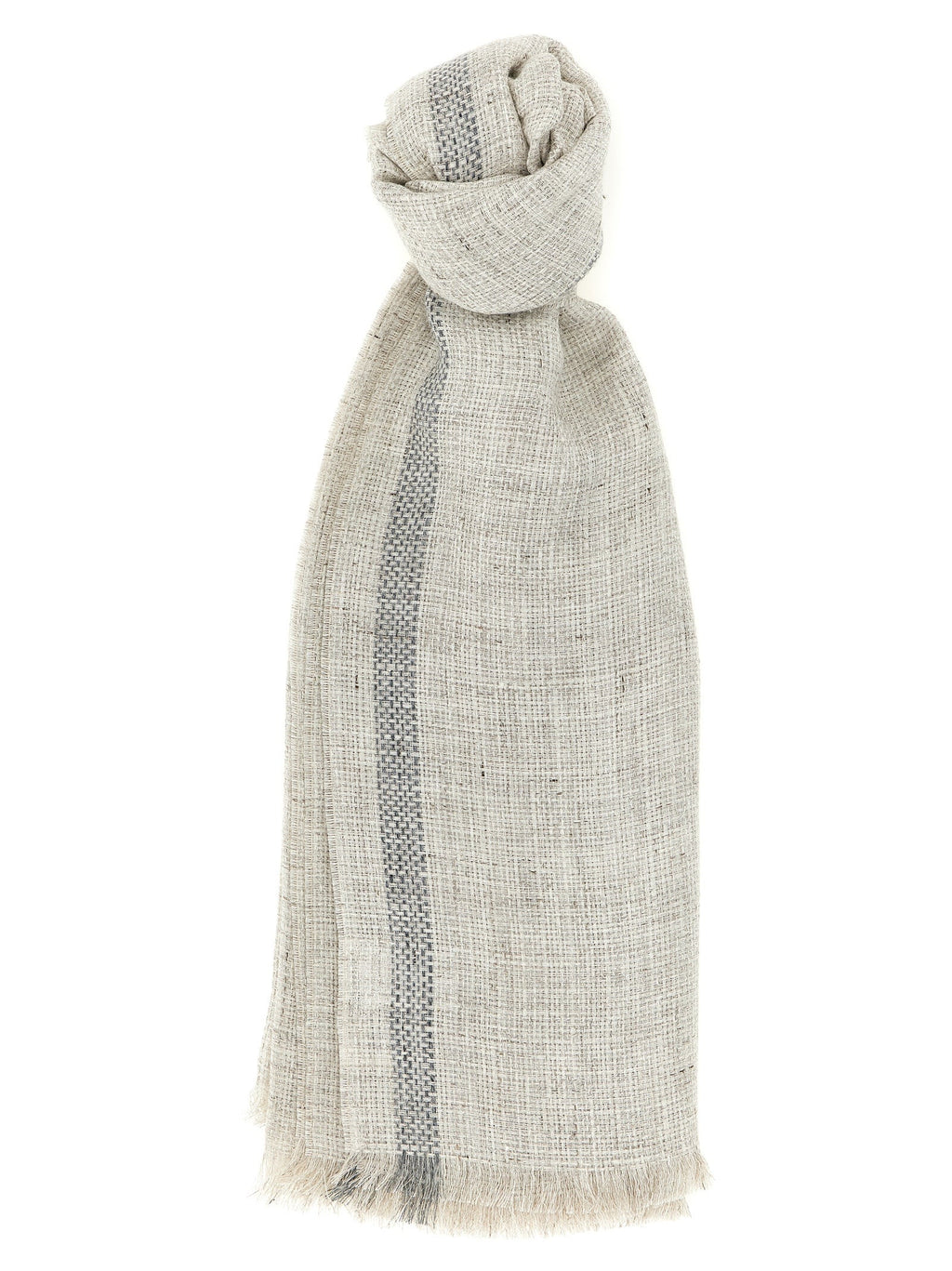 Brunello Cucinelli Gray Linen Scarf