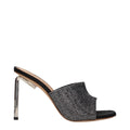 Off-White Black Satin Stiletto Heel Sandals