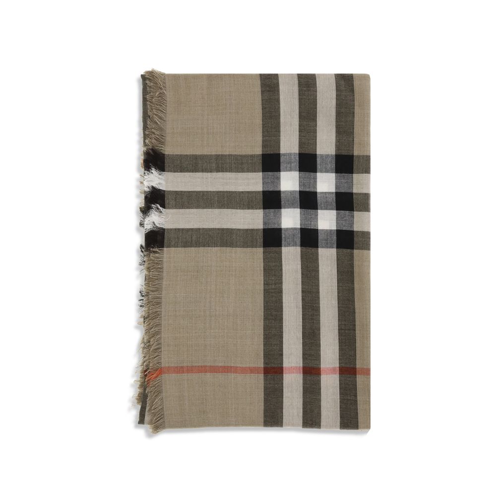 Burberry Beige Wool Oves Aries Scarf