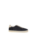 Brunello Cucinelli Brown Calf Leather Bos Taurus Low Top Sneakers