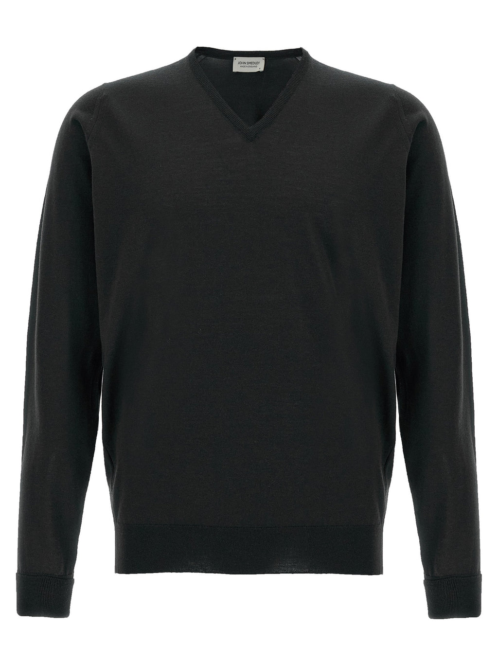 JOHN SMEDLEY Black Merino Wool Cardigan
