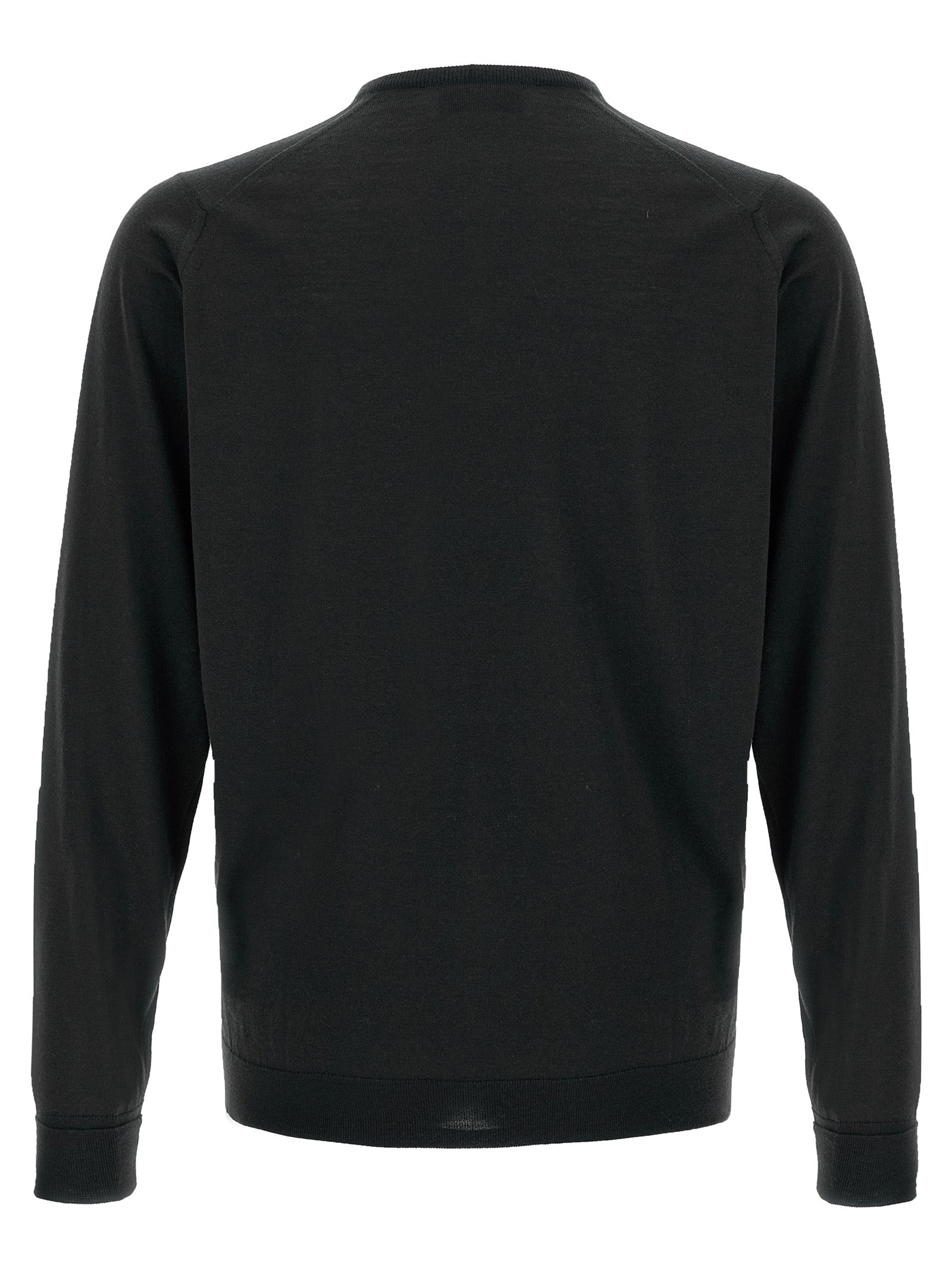 JOHN SMEDLEY Black Merino Wool Cardigan