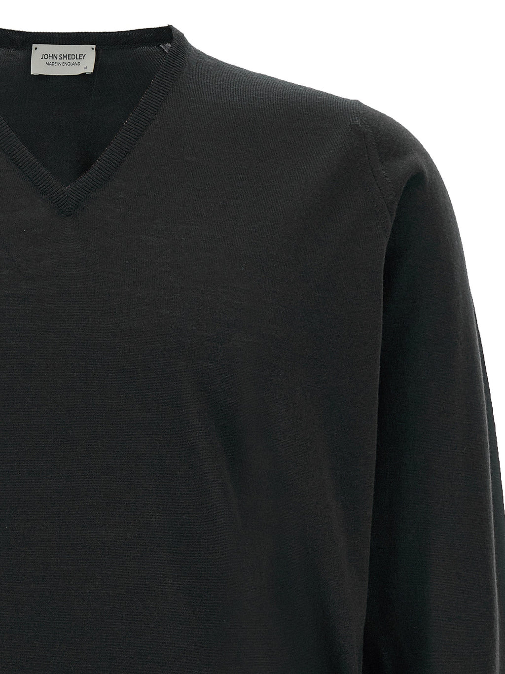 JOHN SMEDLEY Black Merino Wool Cardigan