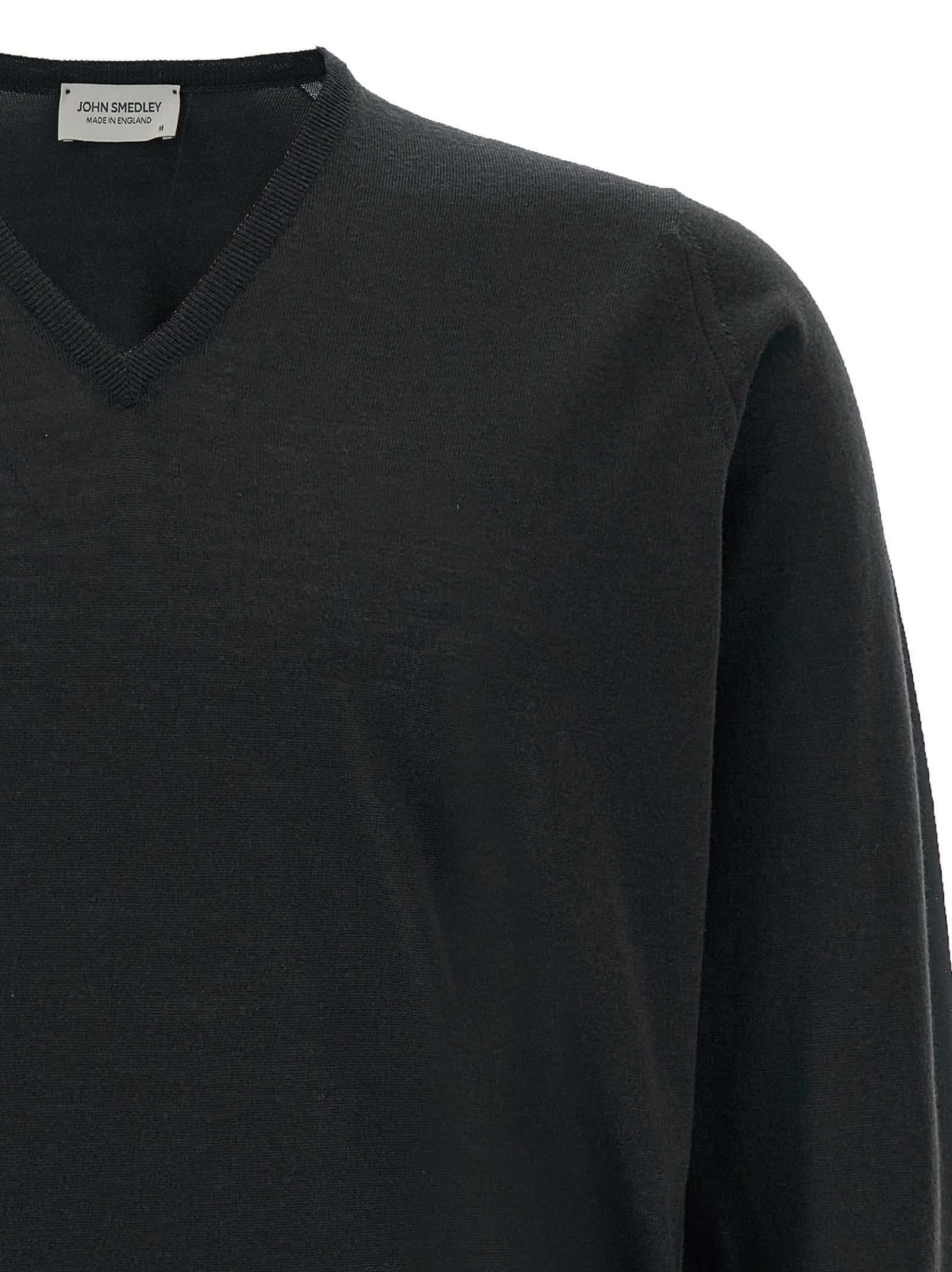 JOHN SMEDLEY Black Merino Wool Cardigan