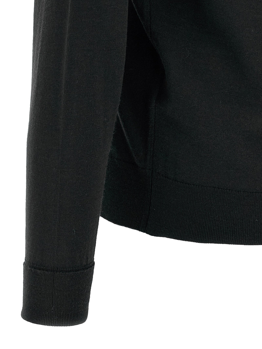 JOHN SMEDLEY Black Merino Wool Cardigan