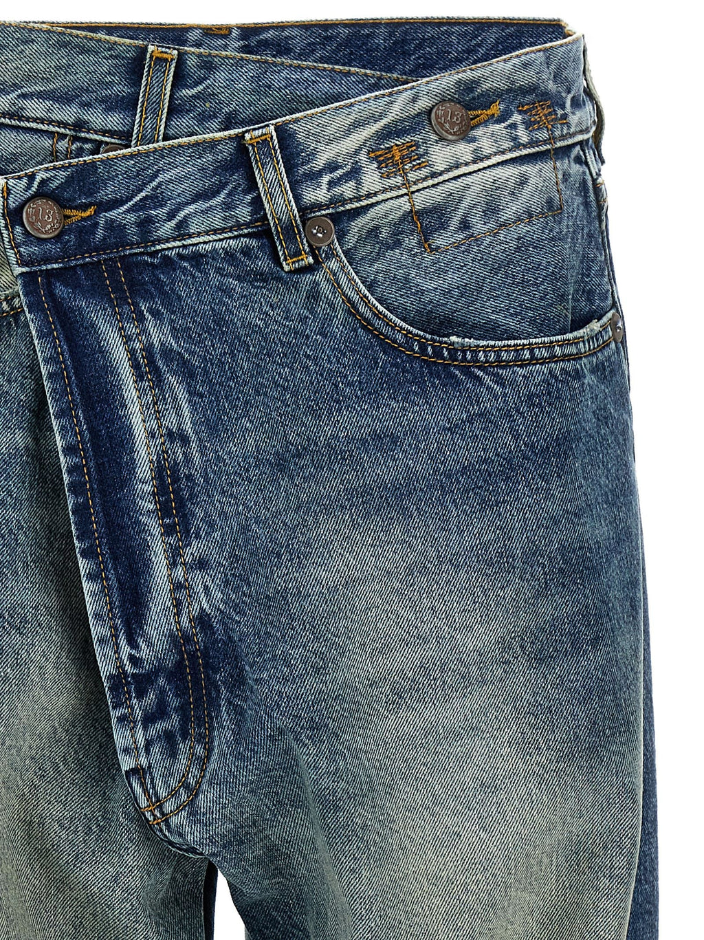 R13 Blue Cotton Straight-Leg Jeans R13