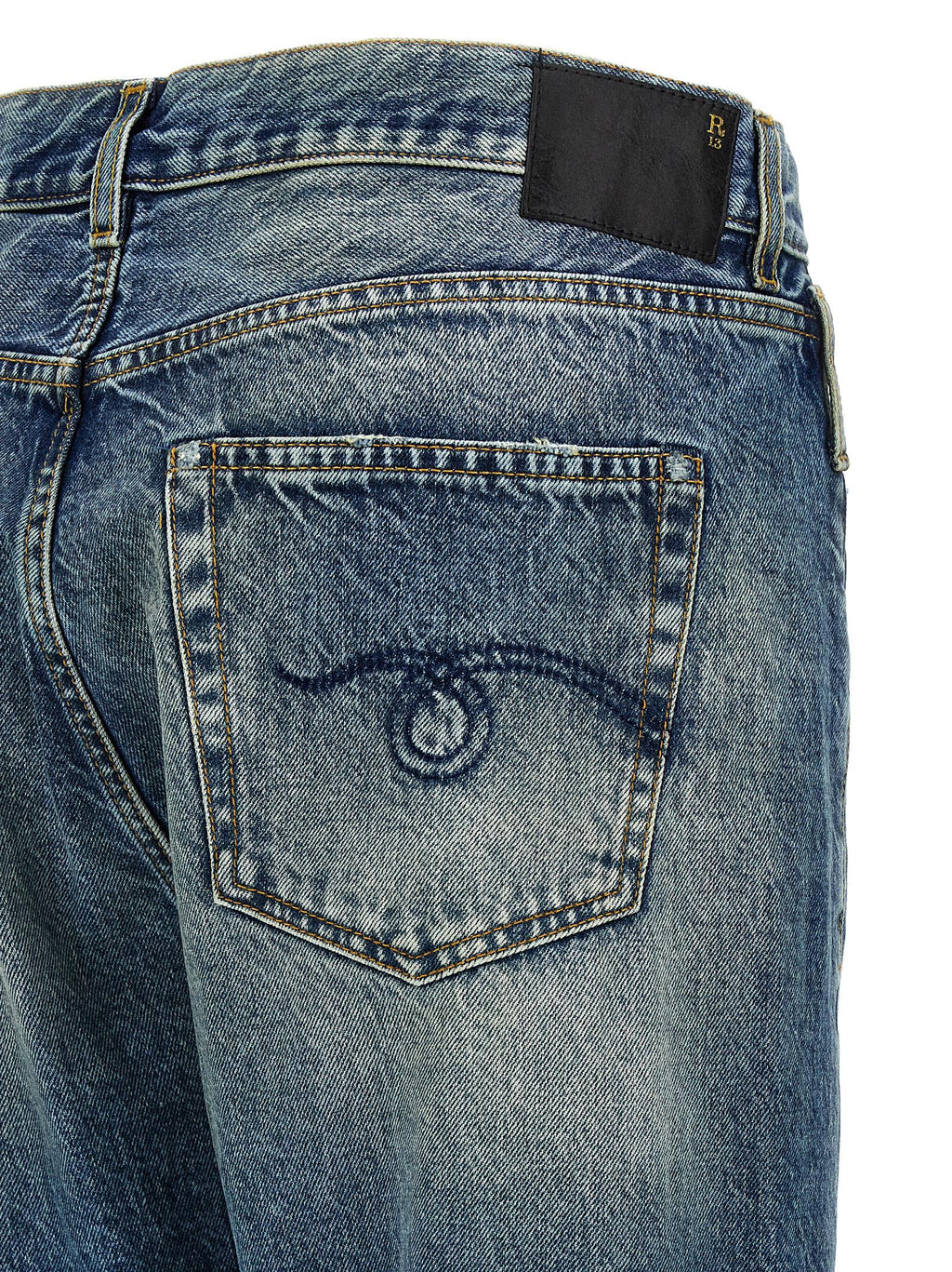 R13 Blue Cotton Straight-Leg Jeans R13