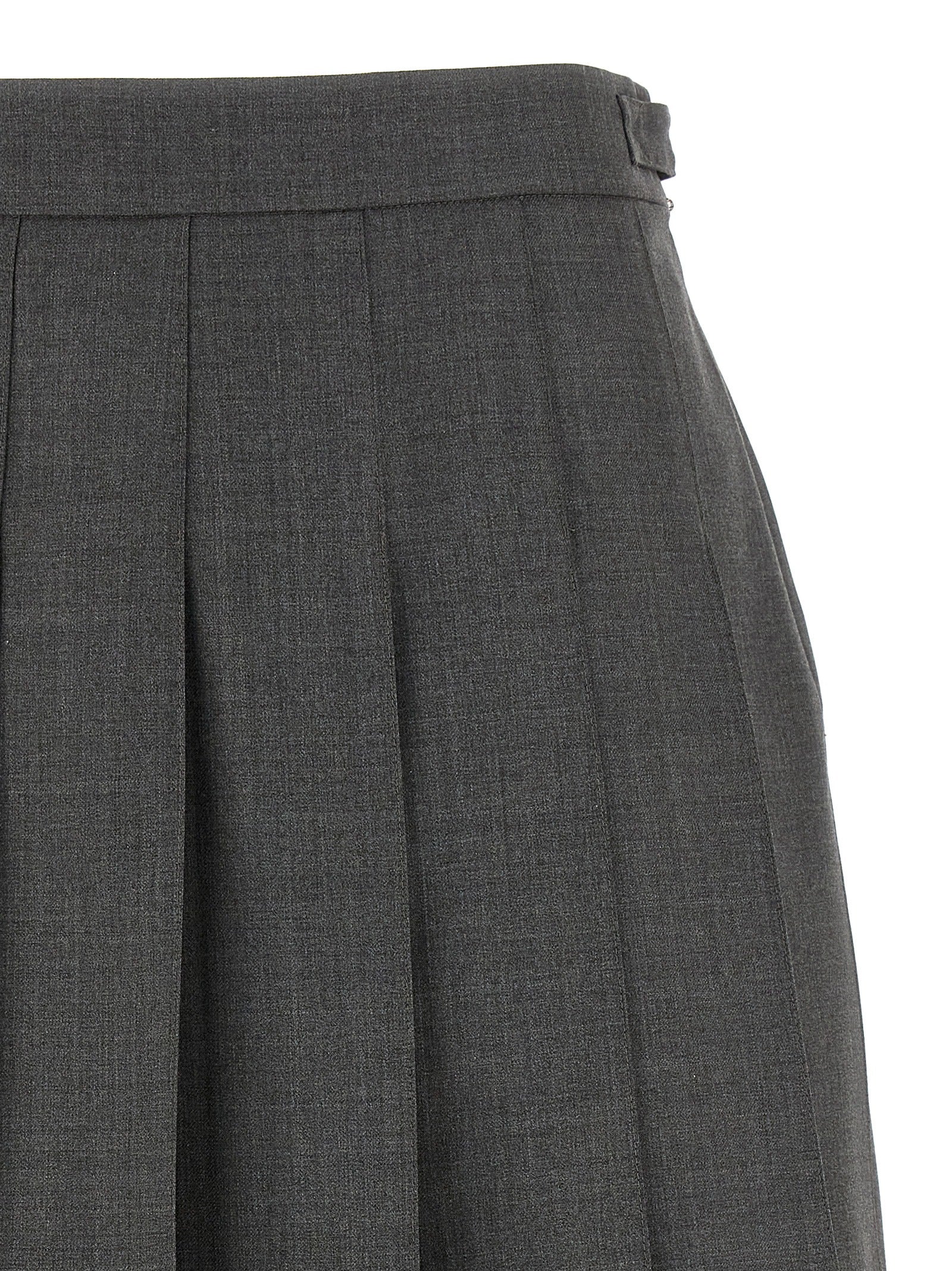 Thom Browne Gray Wool Long Skirt