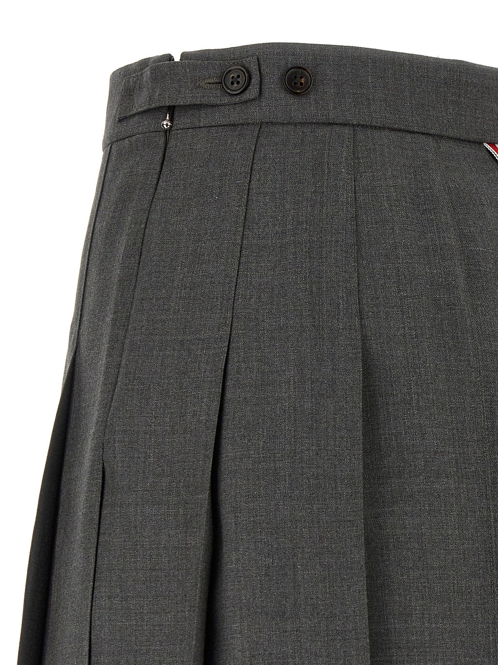 Thom Browne Gray Wool Long Skirt
