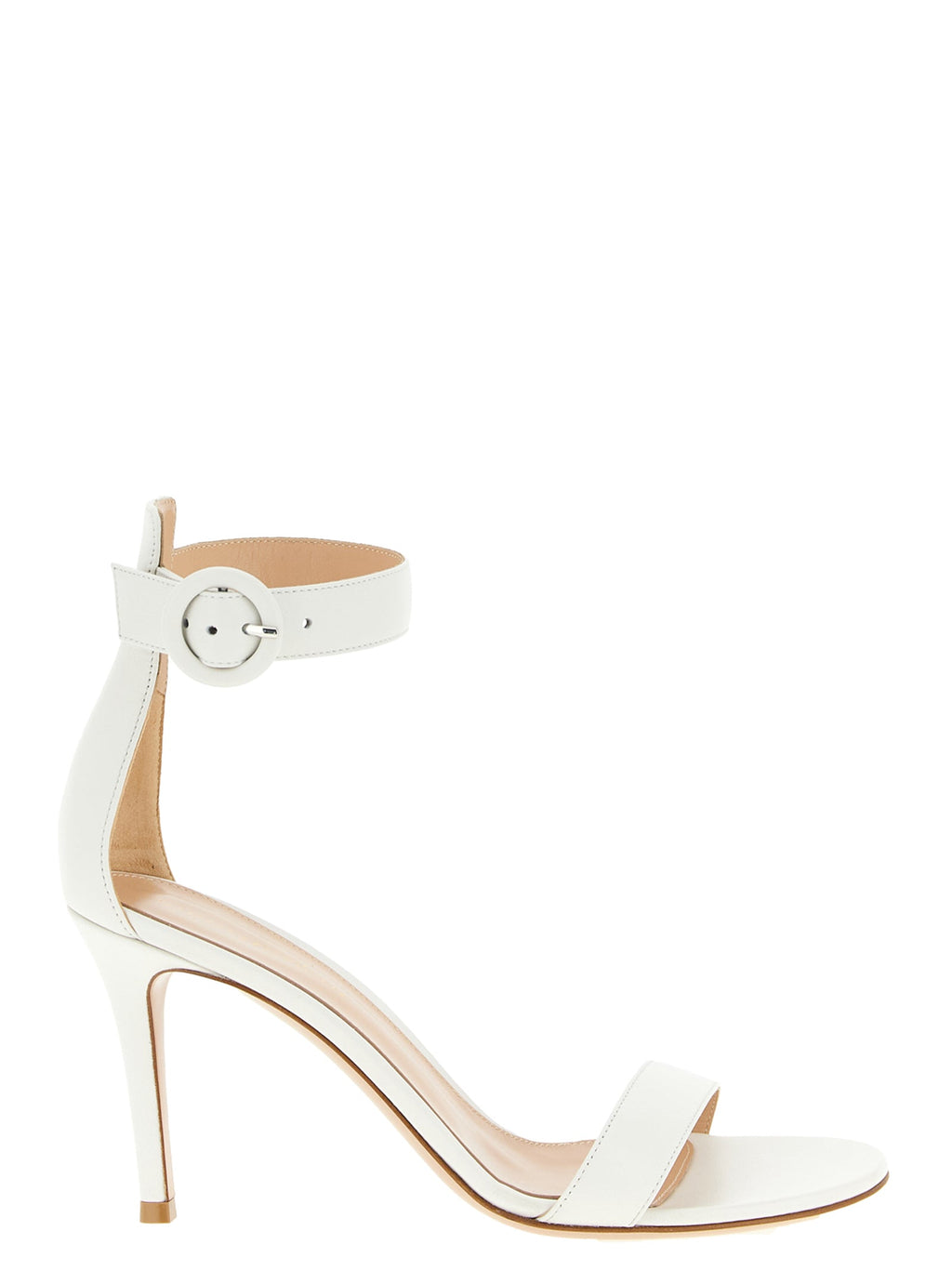Gianvito Rossi White Napa Leather / Calf Bos Taurus Stiletto Heel Sandals