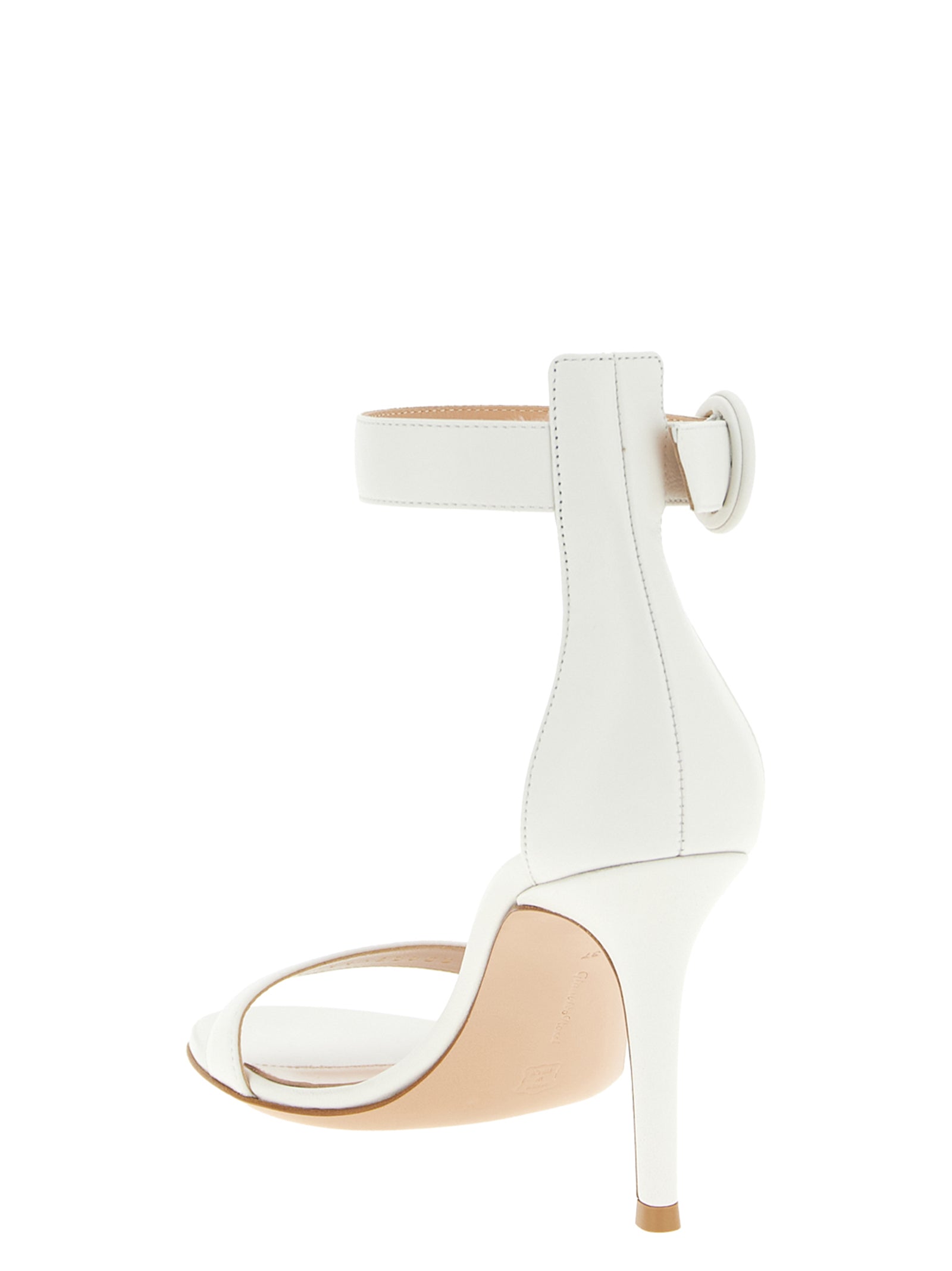 Gianvito Rossi White Napa Leather / Calf Bos Taurus Stiletto Heel Sandals
