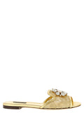Dolce & Gabbana Gold Polyamide Slides