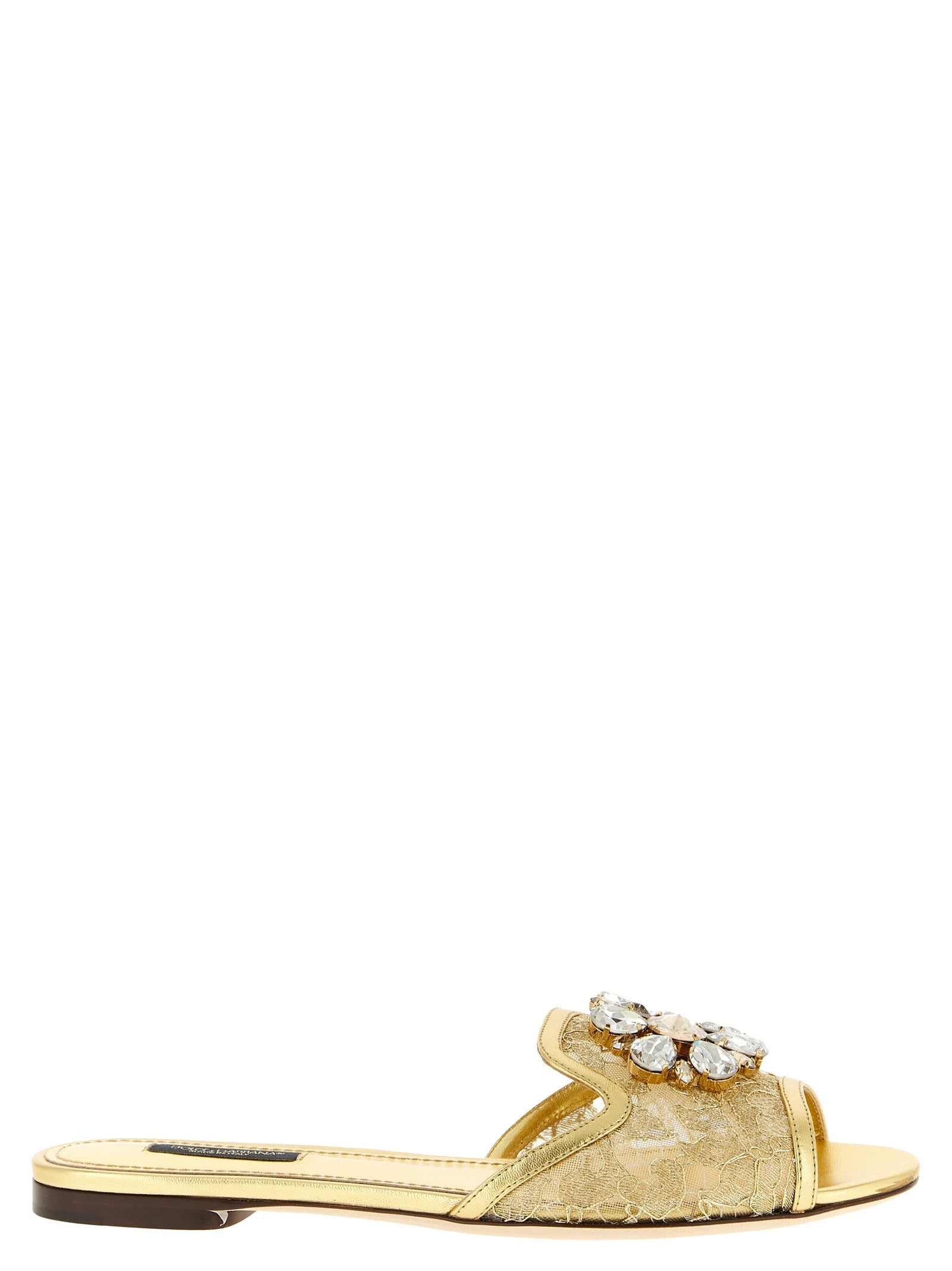 Dolce & Gabbana Gold Polyamide Slides