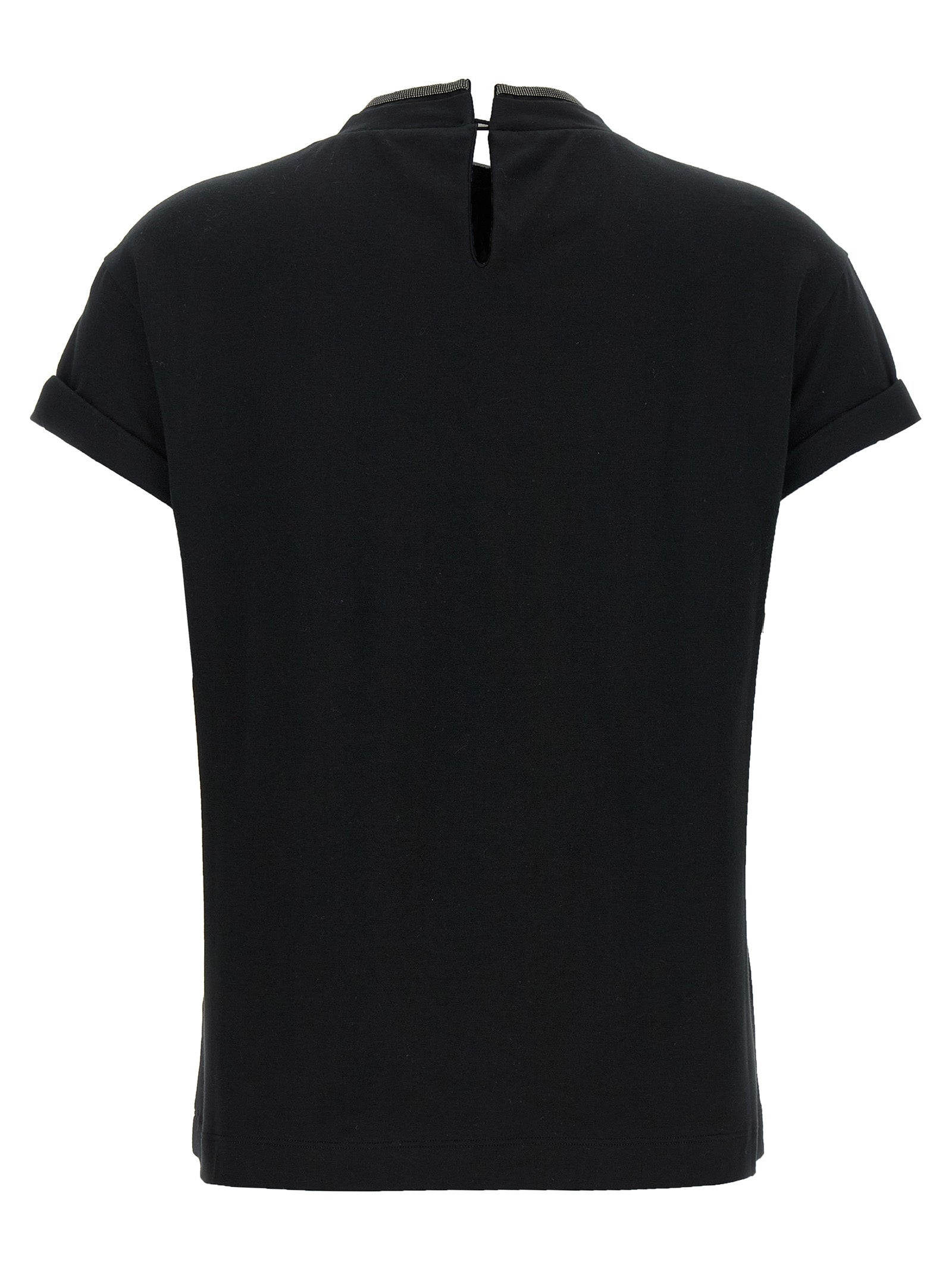Brunello Cucinelli Black Cotton T-Shirt