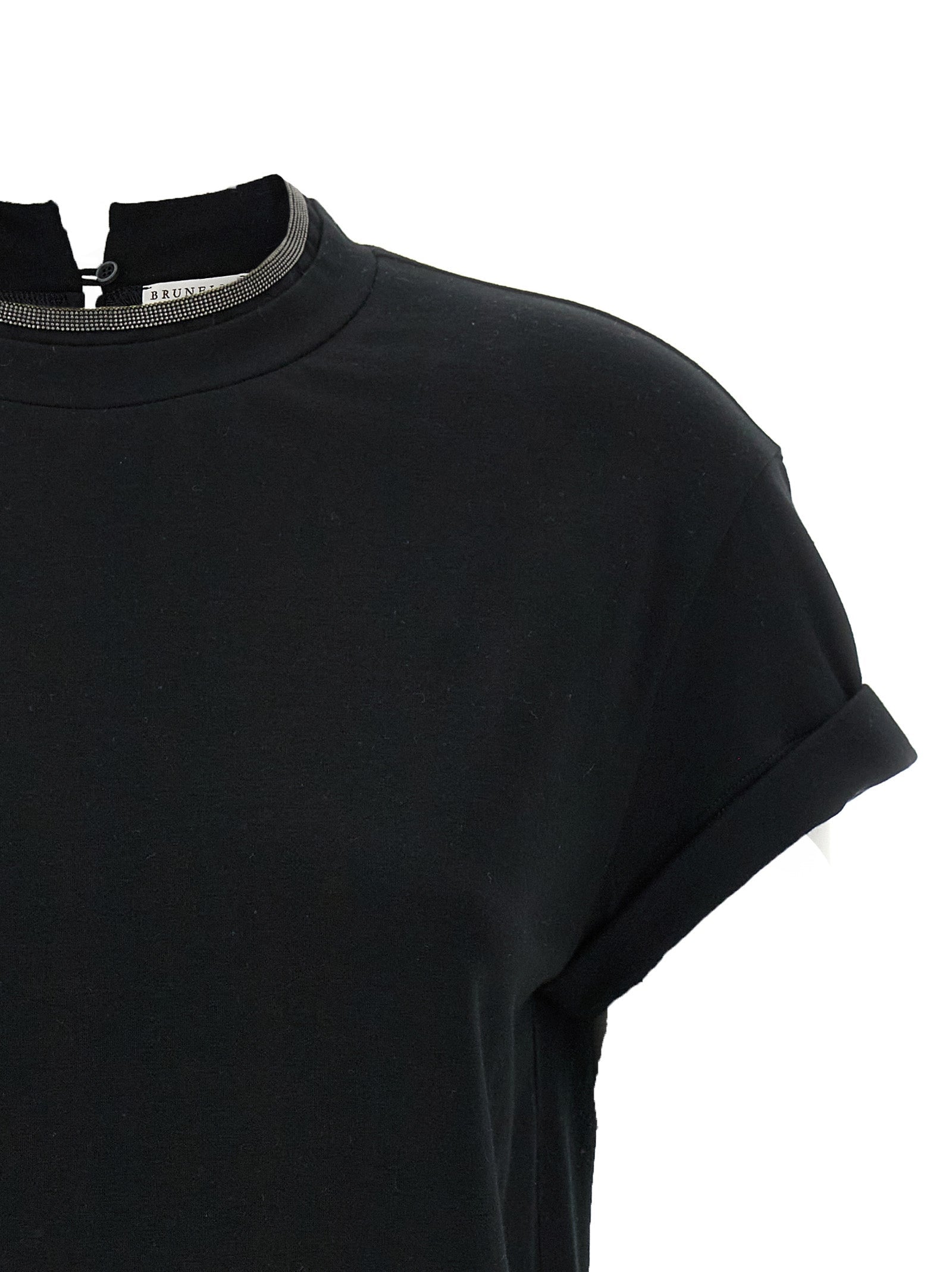 Brunello Cucinelli Black Cotton T-Shirt