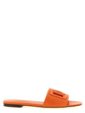 Dolce & Gabbana Orange Calfskin Slides Dolce & Gabbana