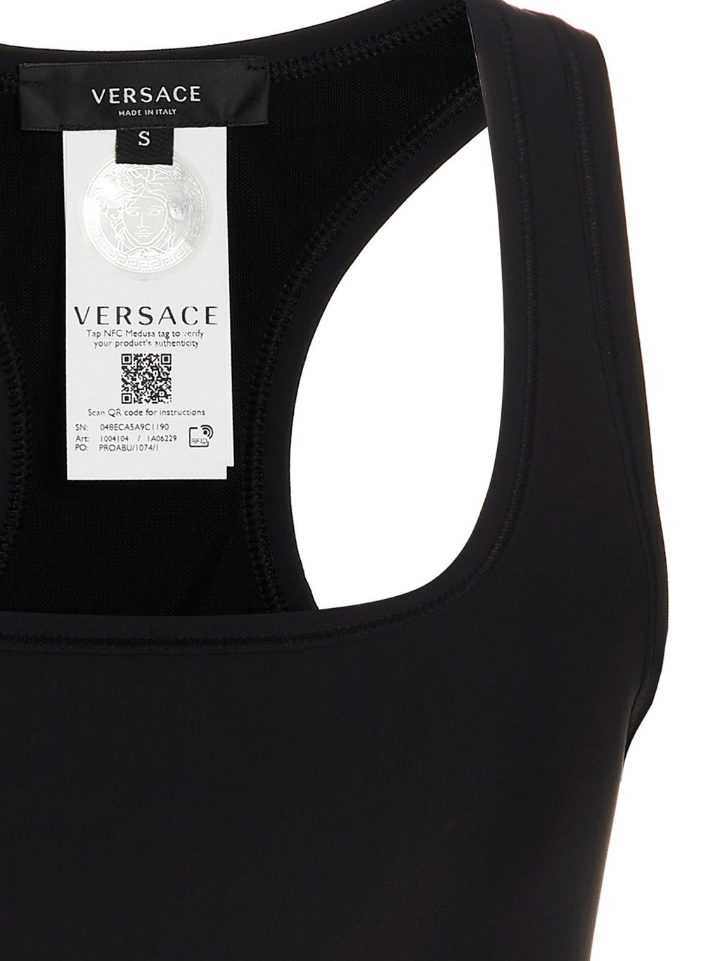 Versace Black Polyamide Sport Bra
