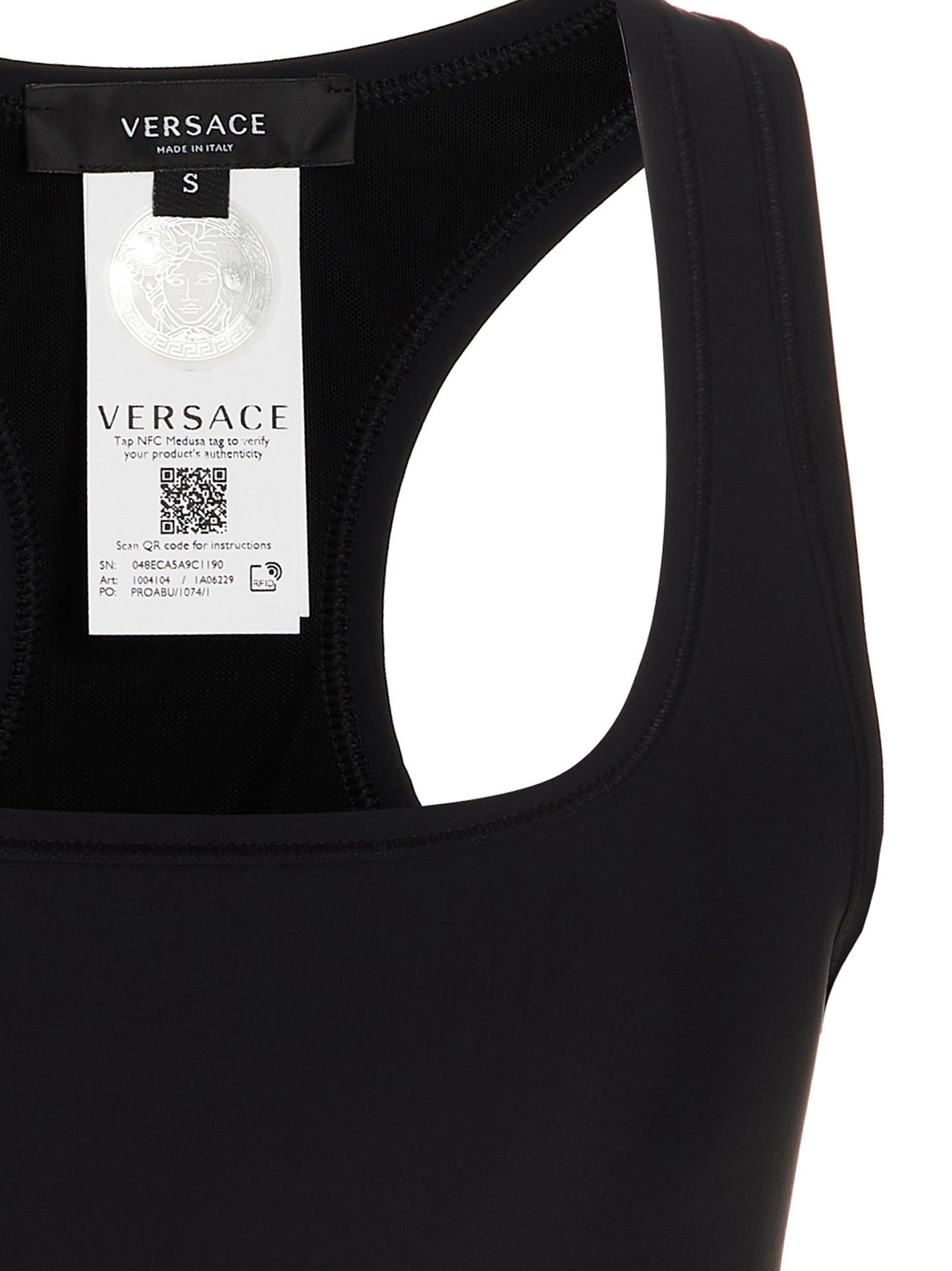 Versace Black Polyamide Sport Bra