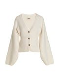 Khaite White Cashmere Cardigan
