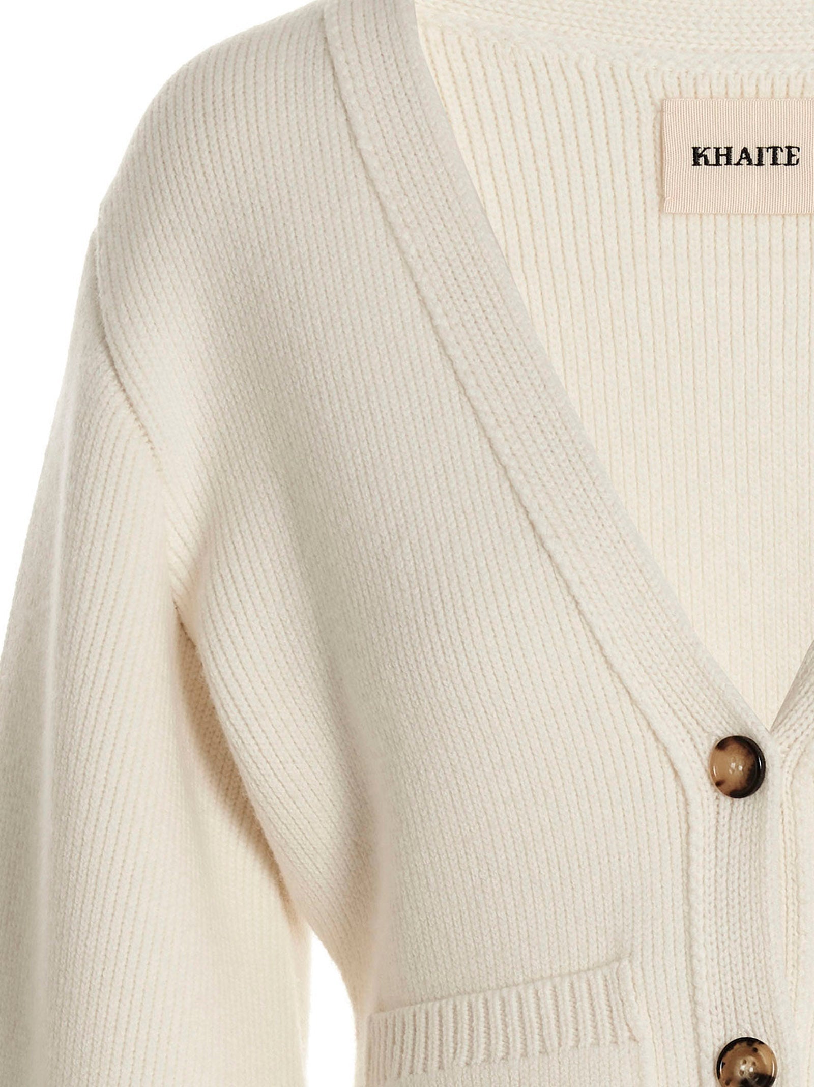 Khaite White Cashmere Cardigan