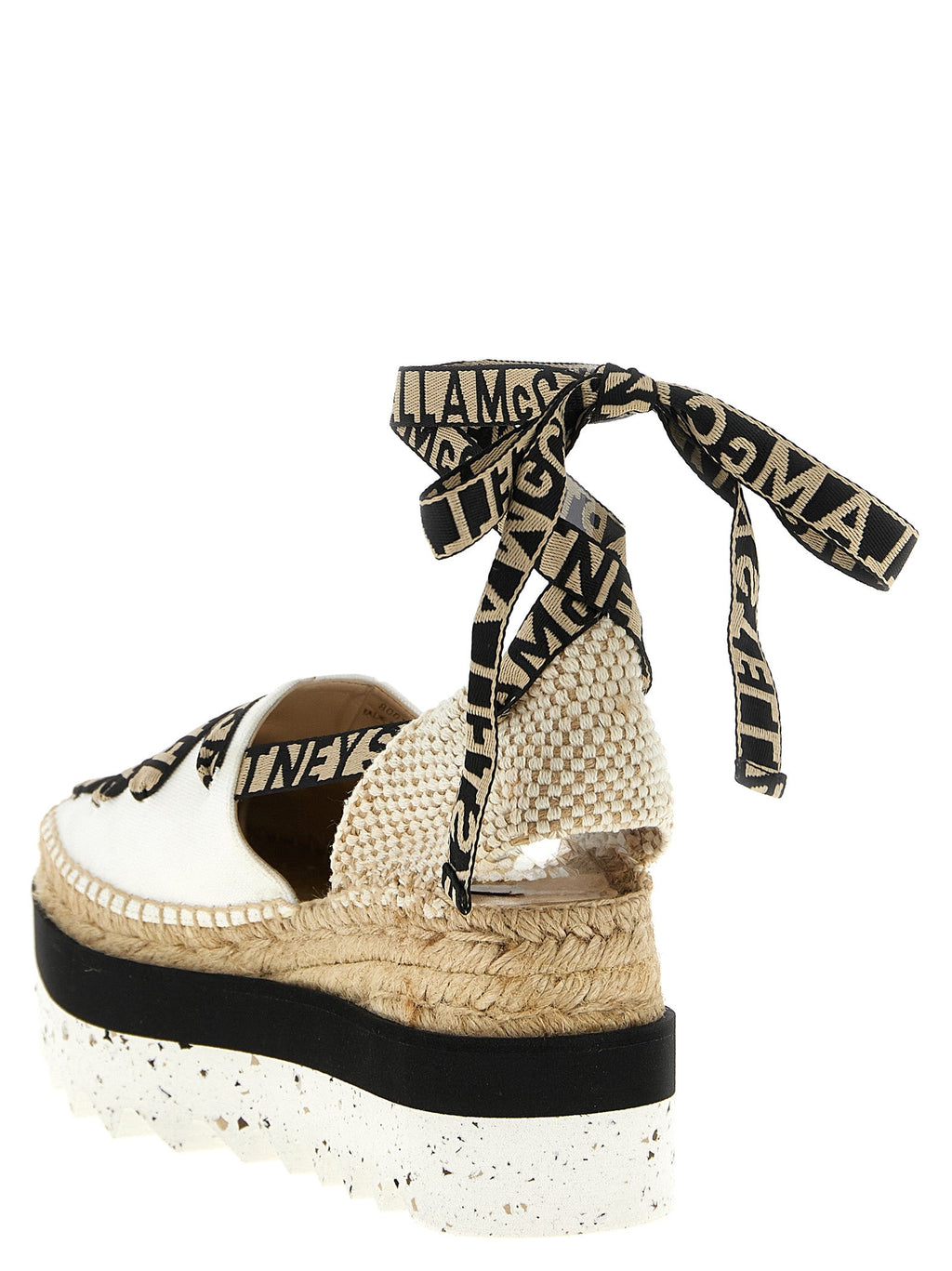 Stella McCartney Beige Cotton Wedge Sandals