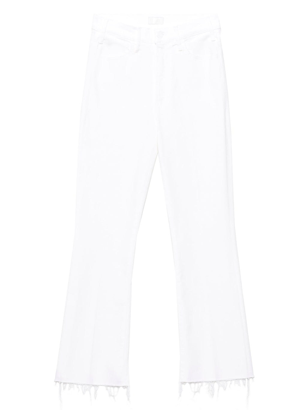 Mother Denim White Cotton Flared Jeans