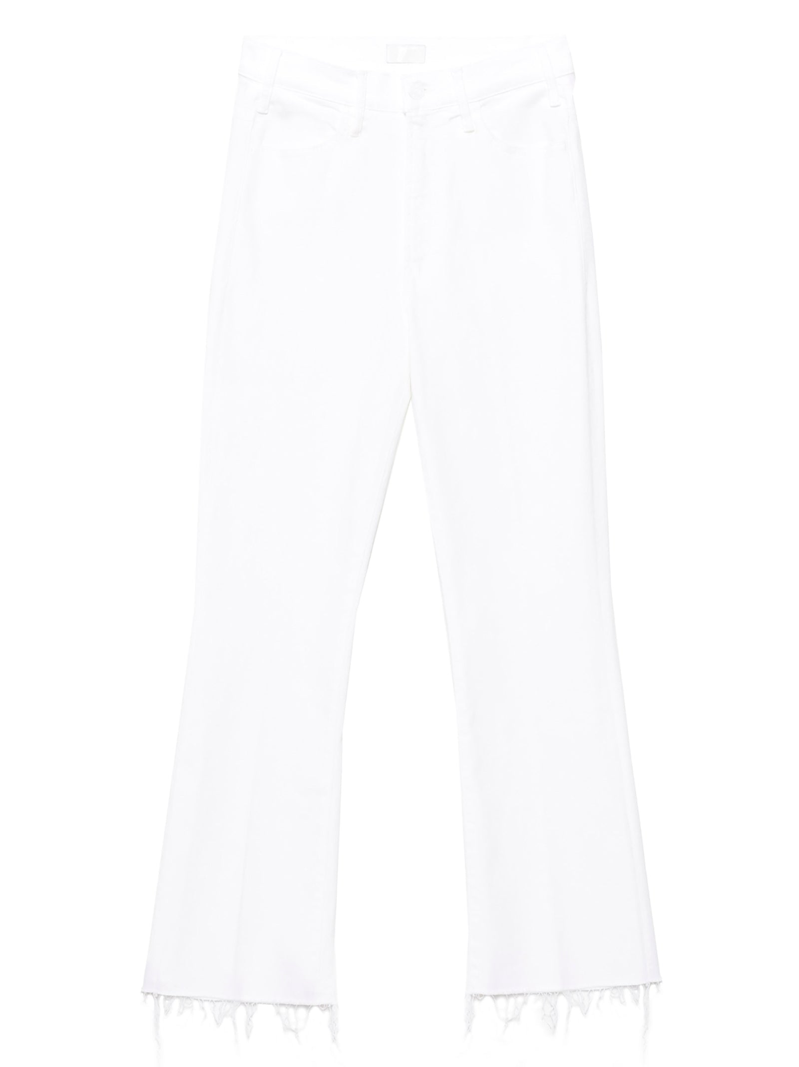 Mother Denim White Cotton Flared Jeans