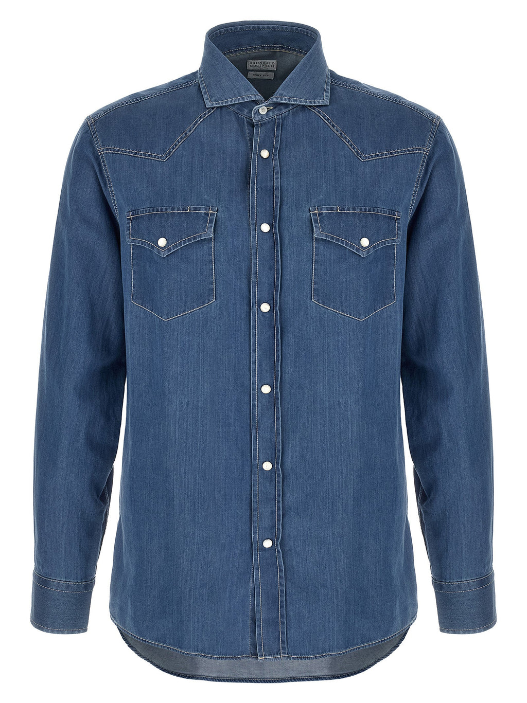 Brunello Cucinelli Blue Cotton Blouse
