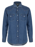 Brunello Cucinelli Blue Cotton Blouse