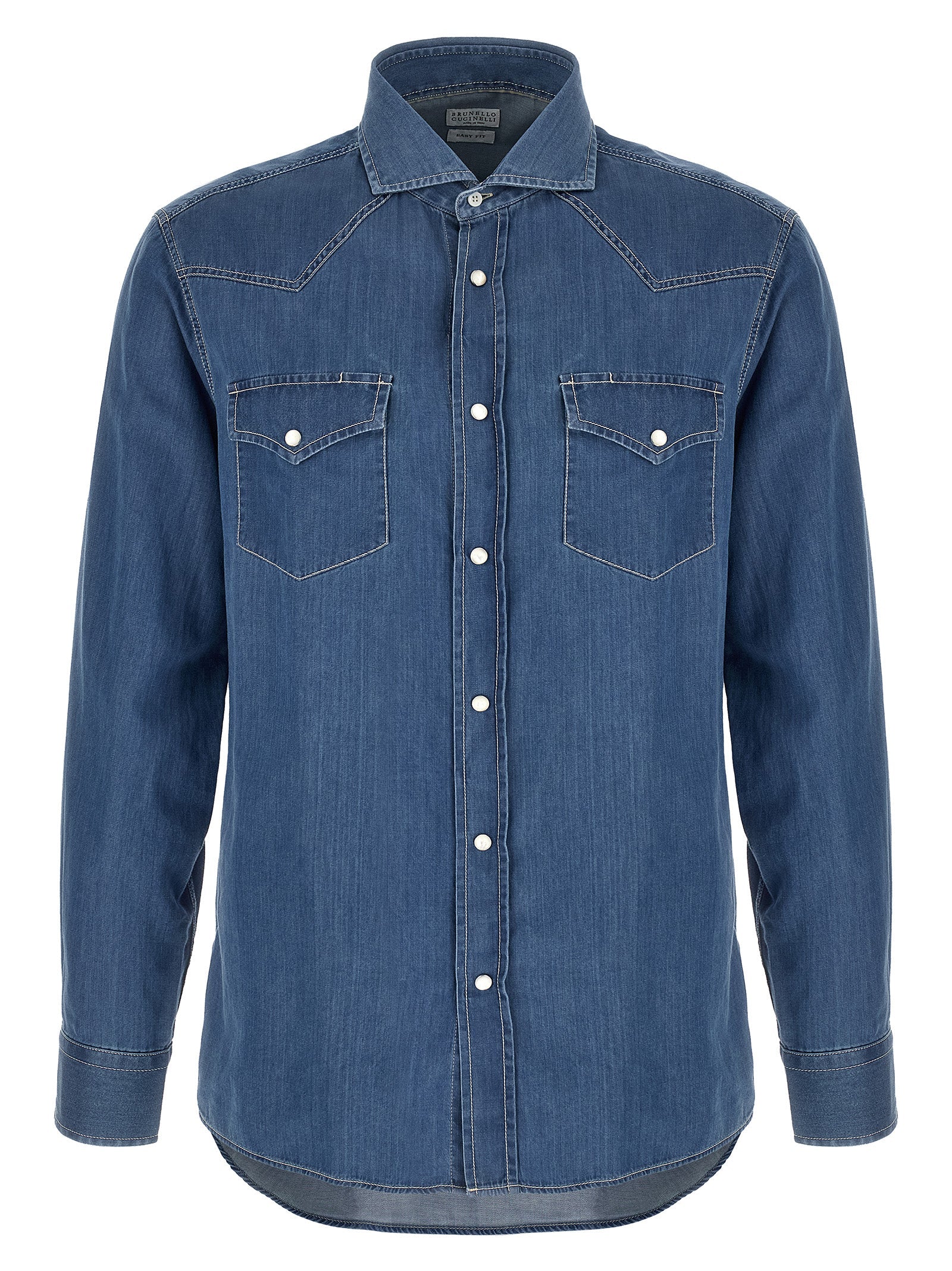 Brunello Cucinelli Blue Cotton Blouse