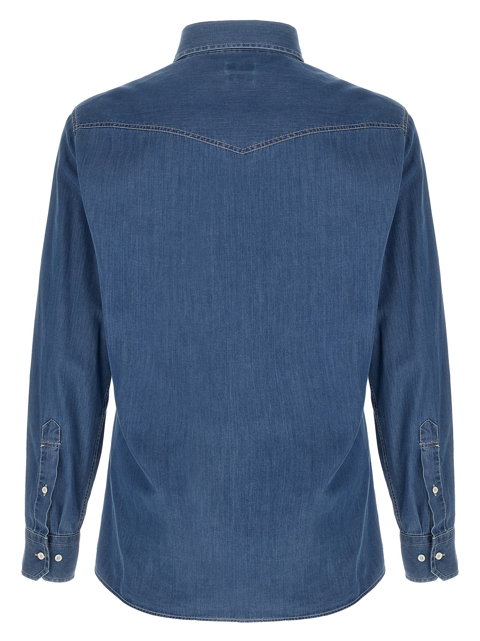 Brunello Cucinelli Blue Cotton Blouse