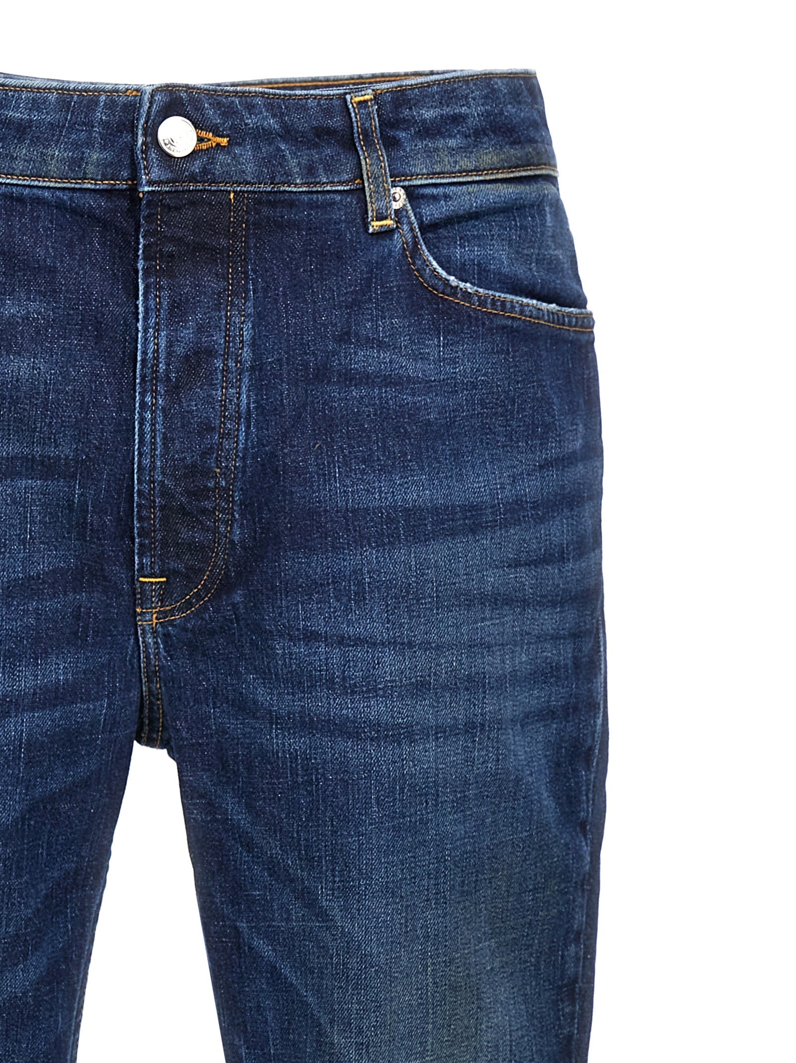 Department 5 Blue Cotton Straight-Leg Jeans