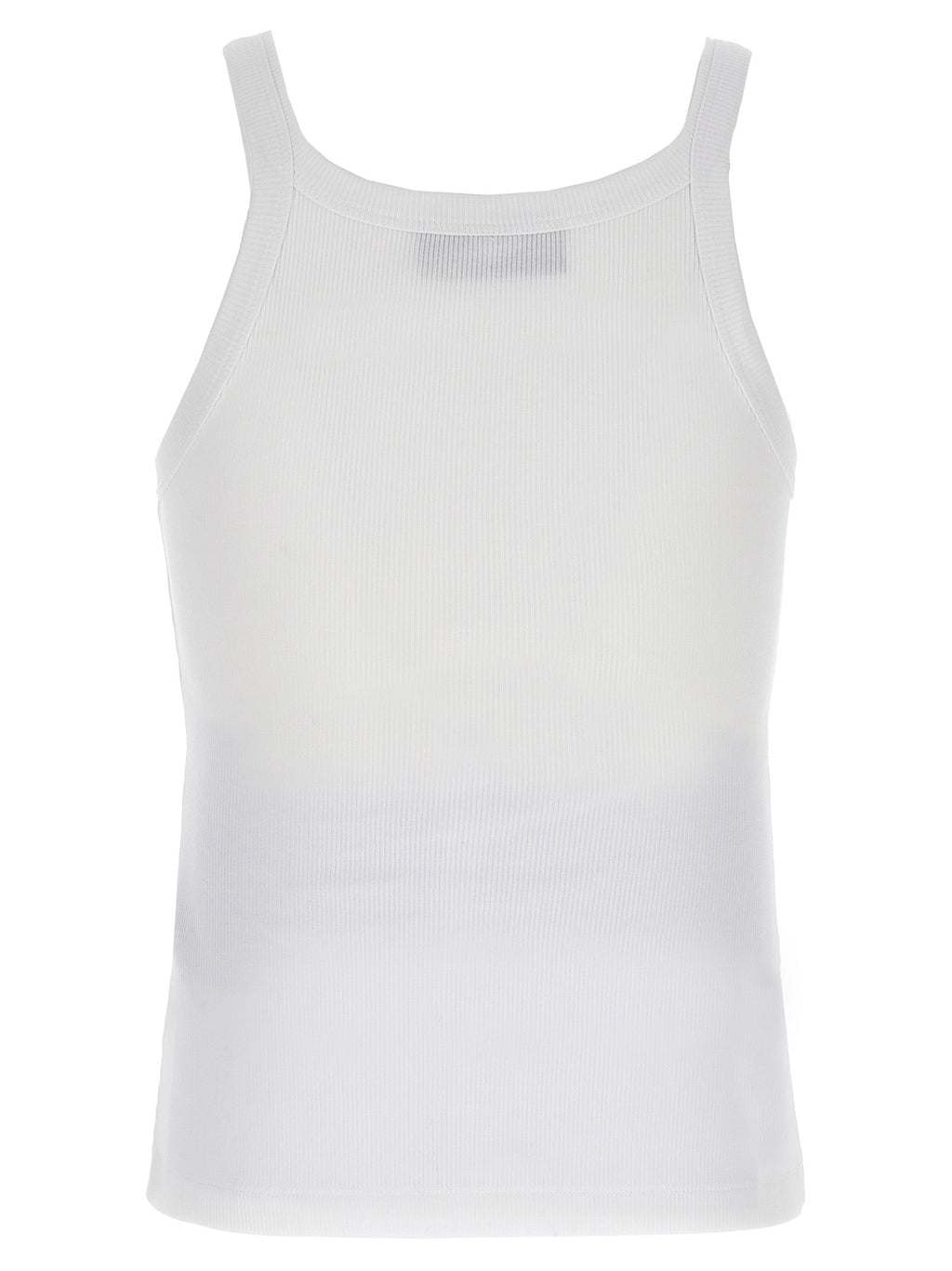 Fendi White Cotton Sleeveles T-Shirt