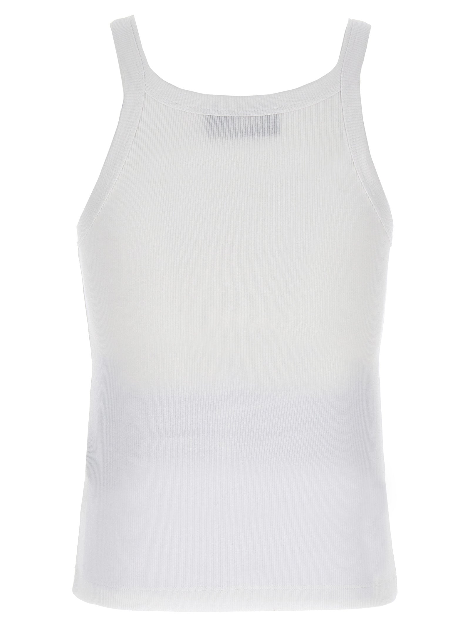 Fendi White Cotton Sleeveles T-Shirt