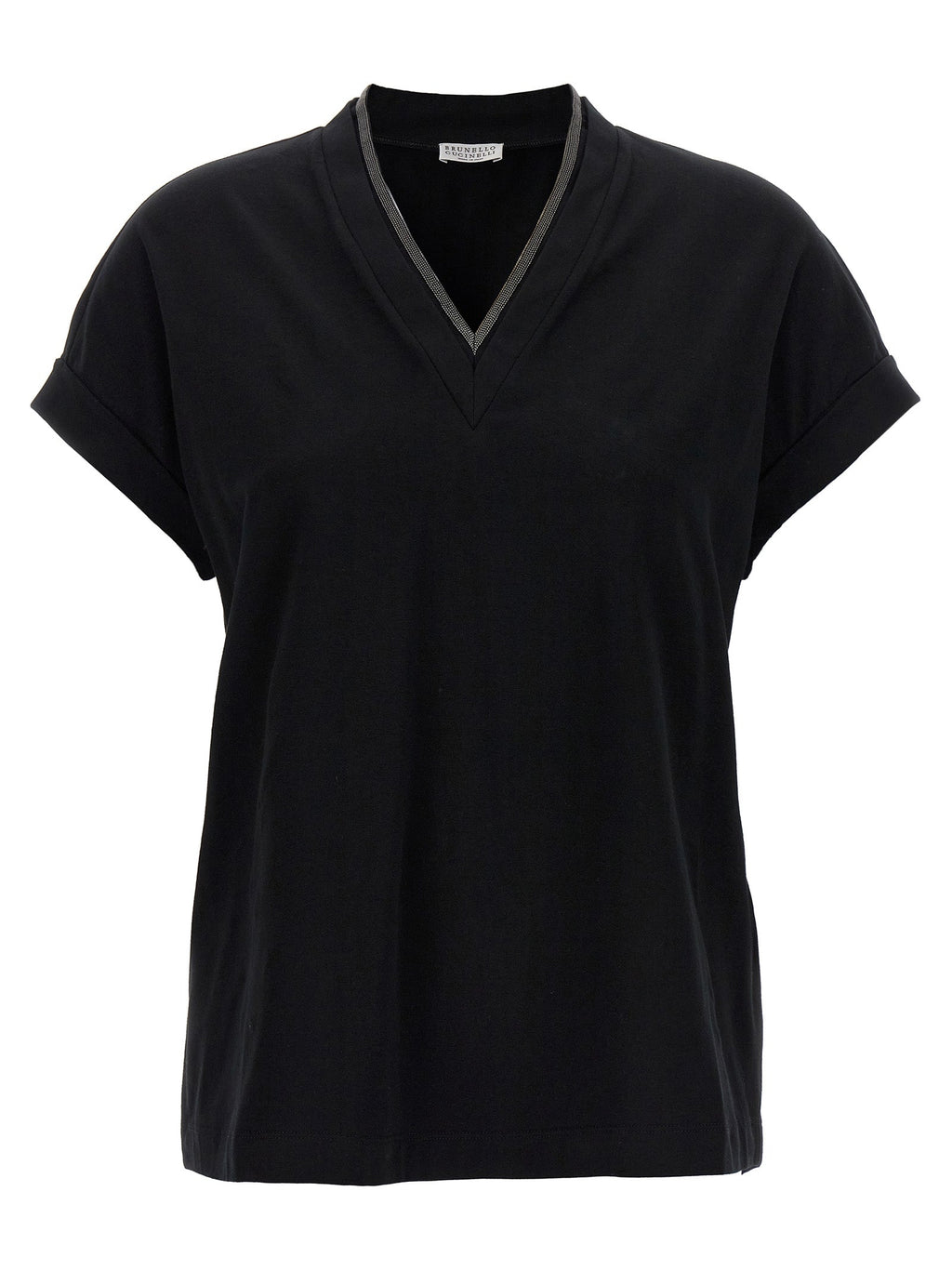 Brunello Cucinelli Black Cotton T-Shirt