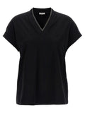 Brunello Cucinelli Black Cotton T-Shirt