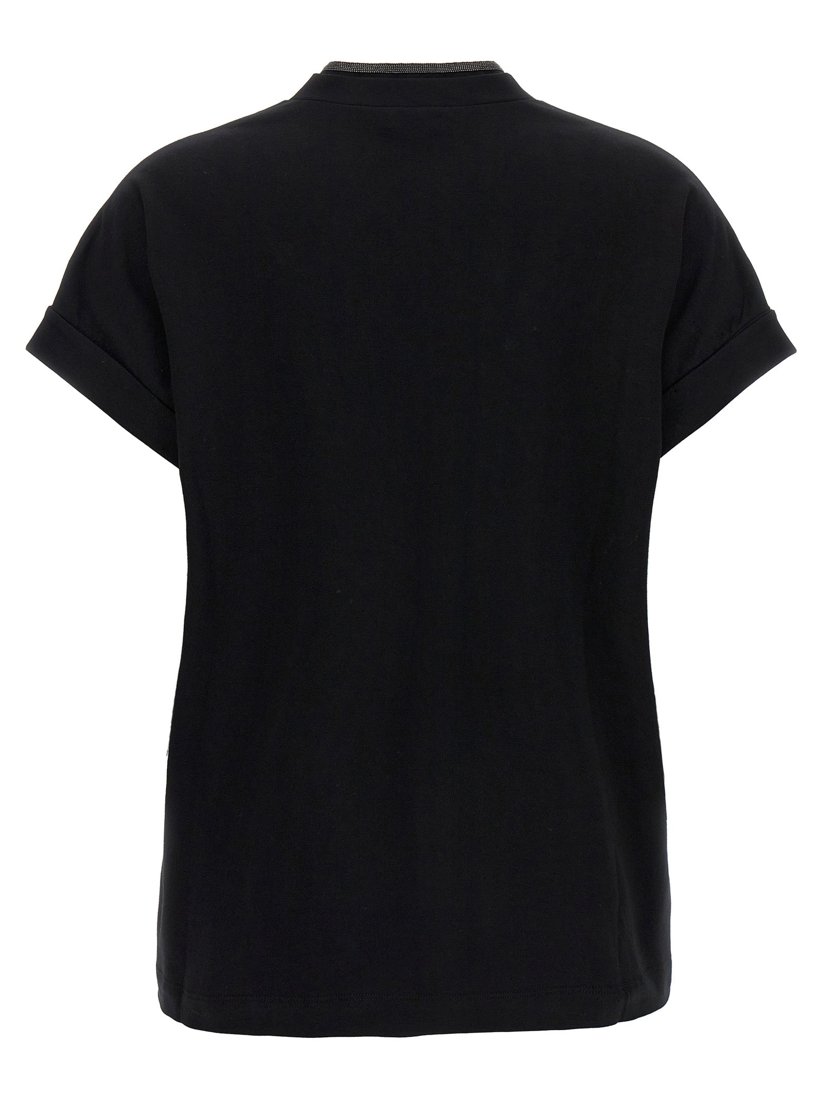 Brunello Cucinelli Black Cotton T-Shirt