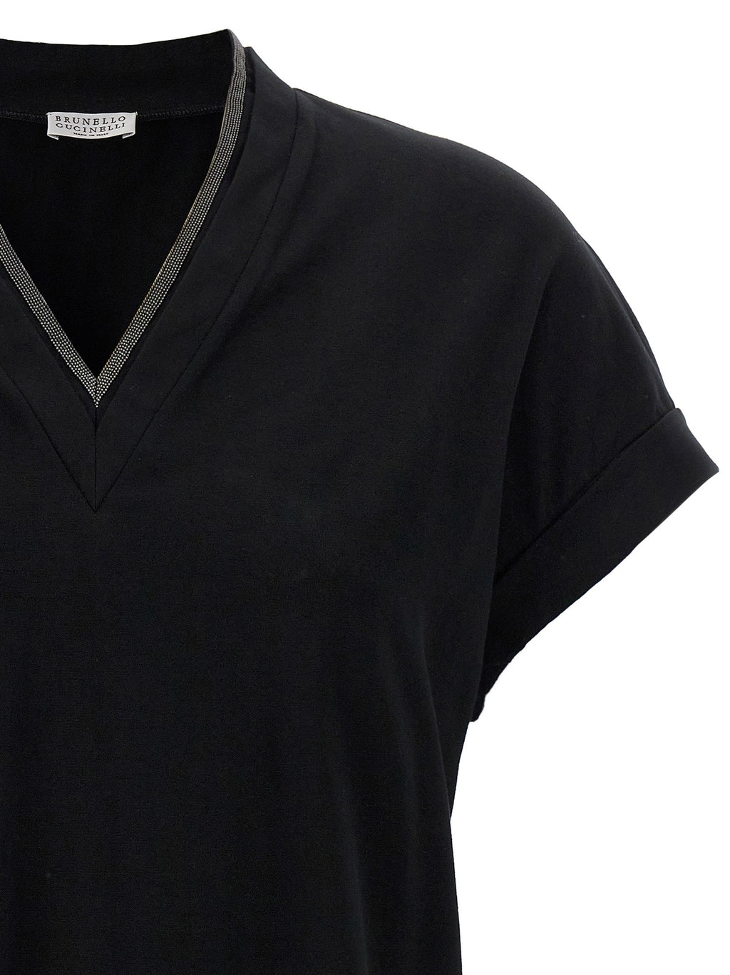 Brunello Cucinelli Black Cotton T-Shirt
