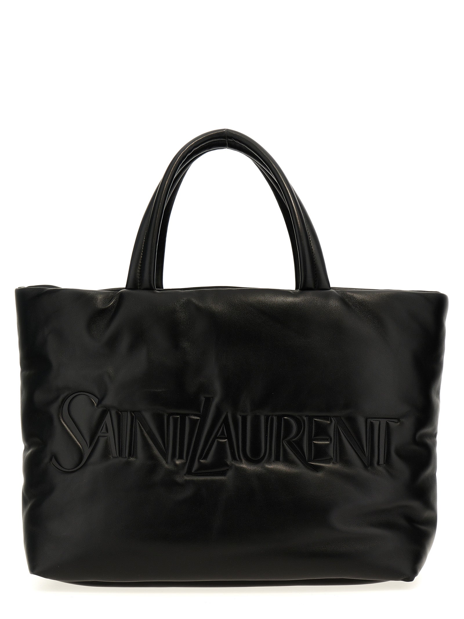 Saint Laurent Black Lamb Leather Tote Bag