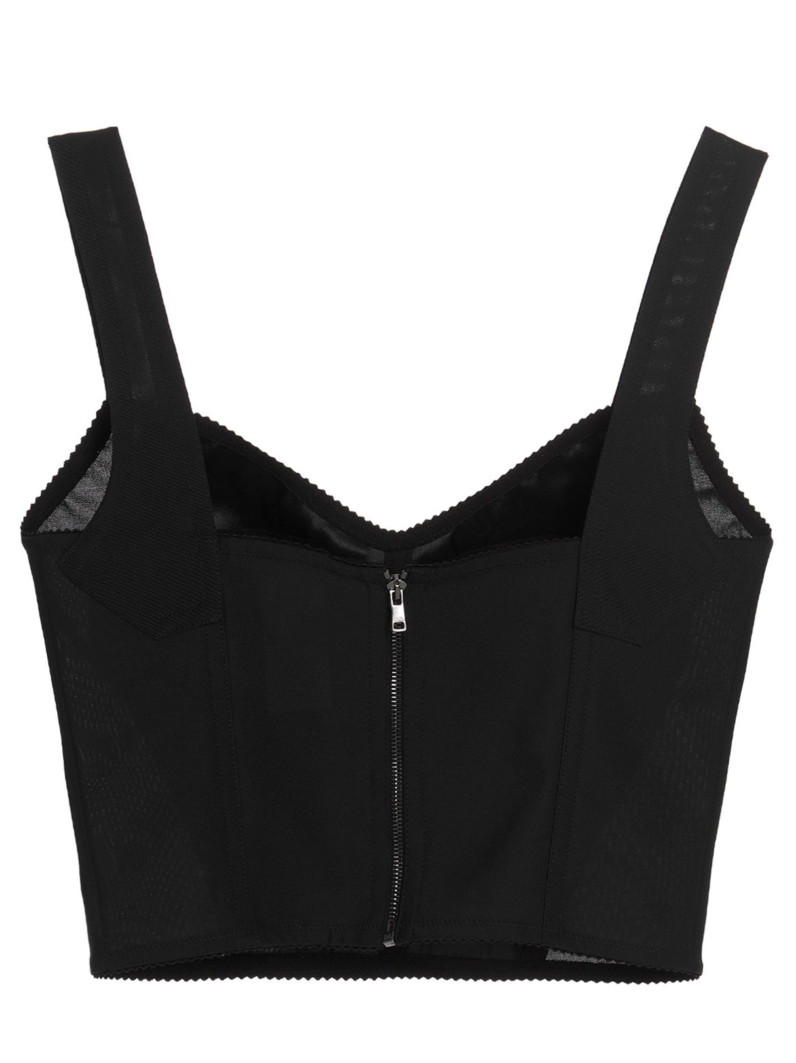 Dolce & Gabbana Black Polyamide Tank Tops