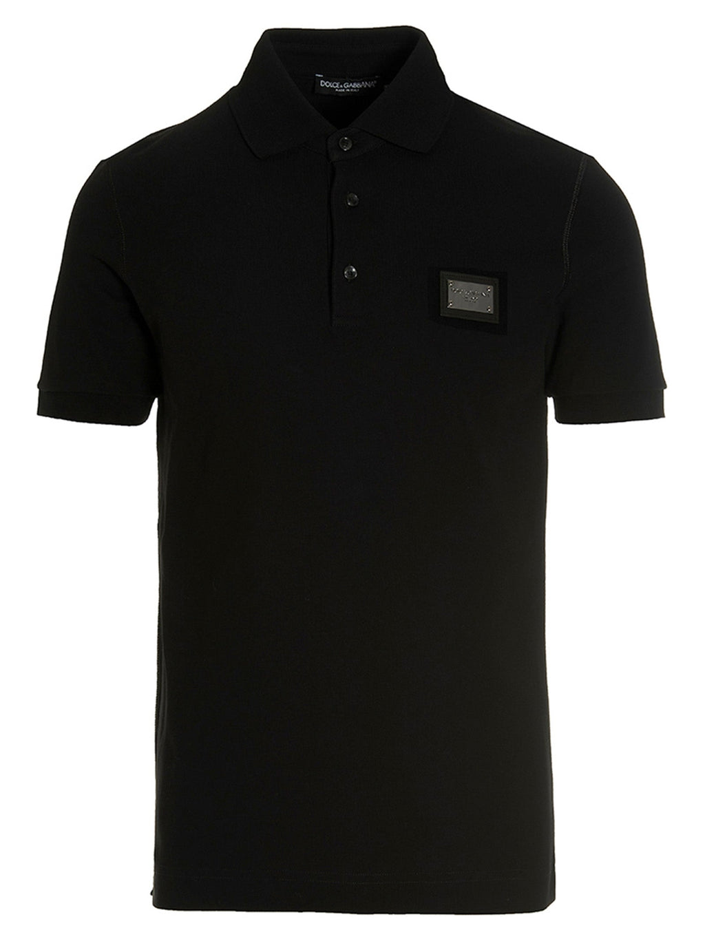 Dolce & Gabbana Black Cotton Polo Shirt