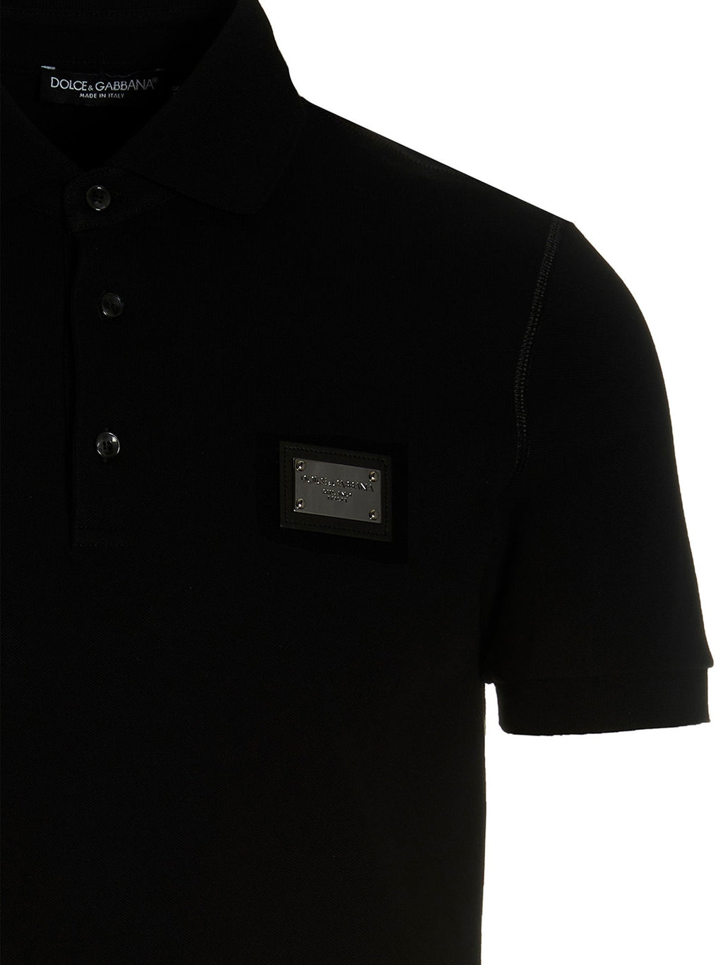 Dolce & Gabbana Black Cotton Polo Shirt