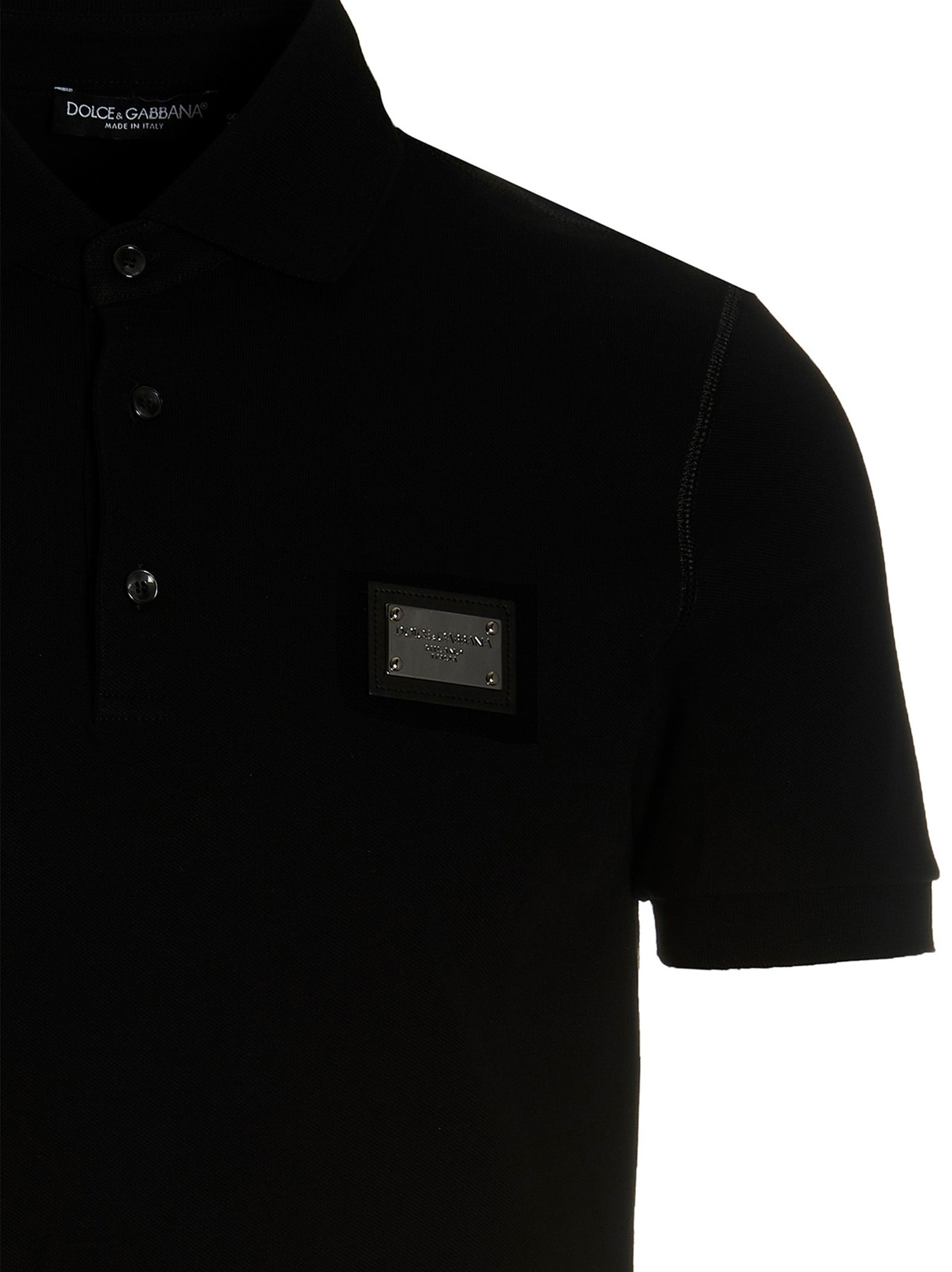 Dolce & Gabbana Black Cotton Polo Shirt