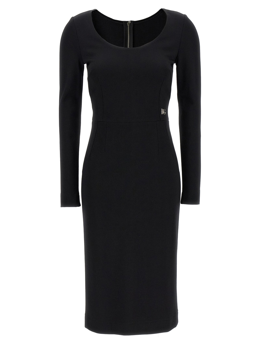 Dolce & Gabbana Black Viscose Midi Dress