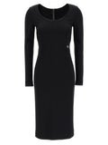 Dolce & Gabbana Black Viscose Midi Dress