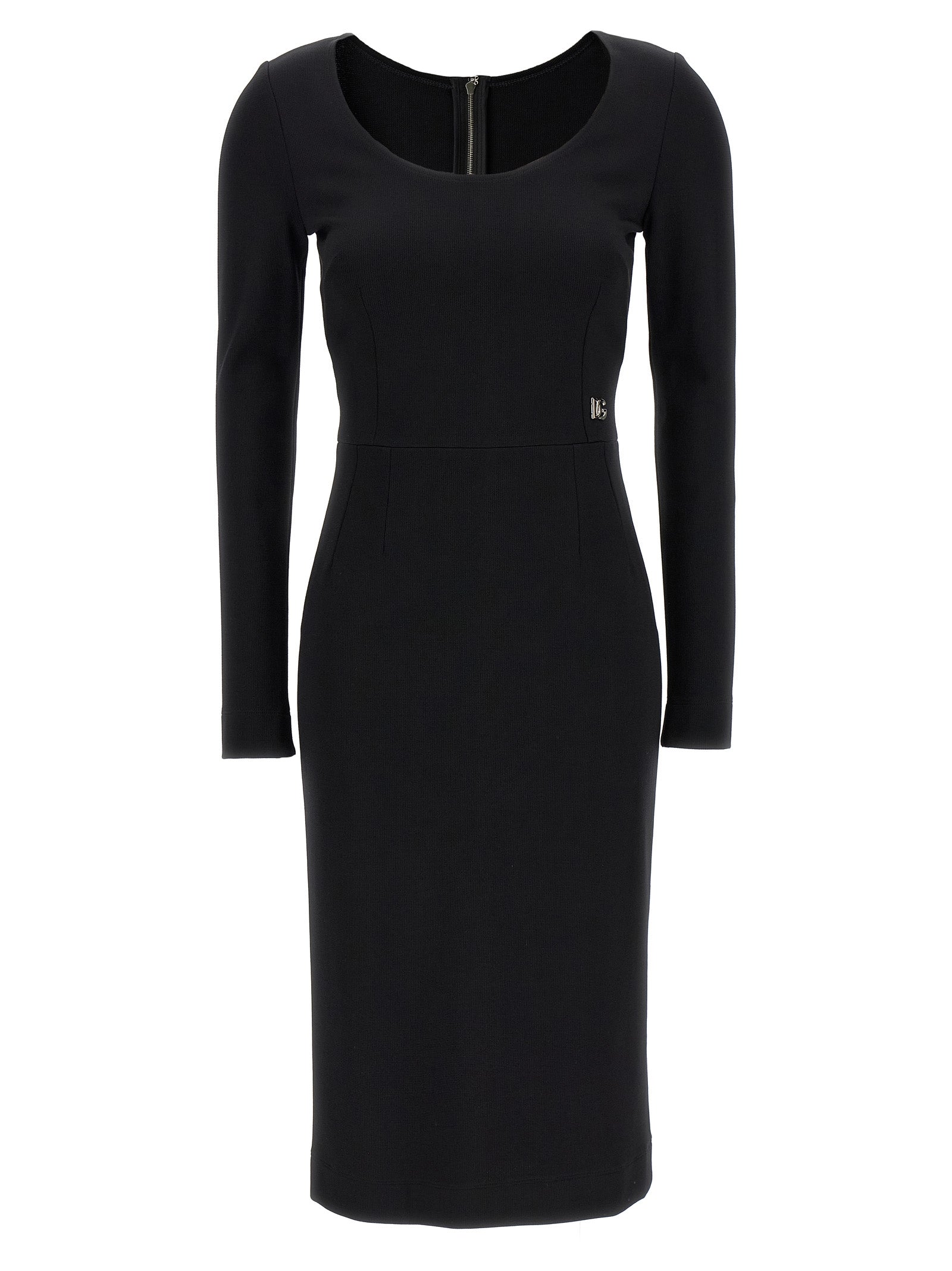 Dolce & Gabbana Black Viscose Midi Dress