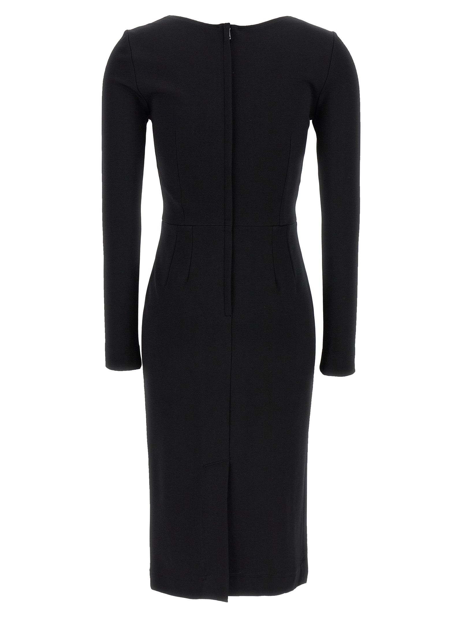 Dolce & Gabbana Black Viscose Midi Dress